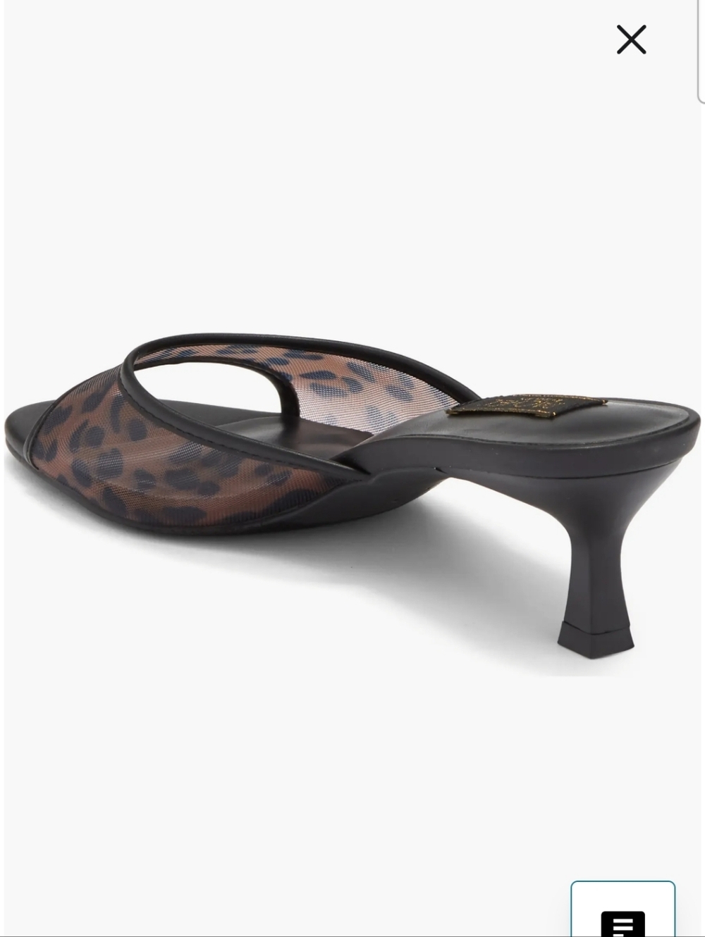 Rachel Roy Kali  Black and Brown Leopard-Print Mesh Slide Sandal Size 8 - Picture 2 of 10